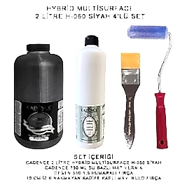 CADENCE 2 LİTRE HYBRİD H:60 SİYAH + 750 ML MAT VERNİK SET-7