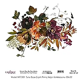 Model WFC001 Sulu Boya Çiçek Pirinç Kağıt Koleksiyonu 30x32
