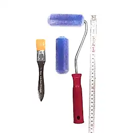 10 CM SÜNGER ÜSTÜ KADİFE KAPLI RULO FIRÇA SET 2'Lİ + DESEN 350-1 FIRÇA