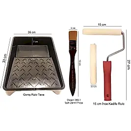 15 CM KADİFE RULO (MOHER) SET + DESEN 350-1 FIRÇA + GENİŞ RULO TAVA