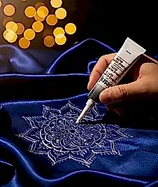 Desen Kumaş Kontür Gutta Metalik Beyaz 20ml
