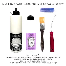 500ML H:03 ESKİMİŞ BEYAZ HYBRİD + 250ML PARLAK VERNİK 4'LÜ SET