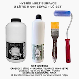 CADENCE 2 LİTRE HYBRİD H:01 BEYAZ + 750 ML MAT VERNİK SET-1