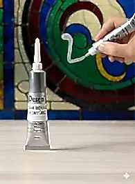 Desen Cam Boyası Kontürü Gümüş Yaldız 20 ml