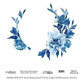 Model WFC015 Sulu Boya Çiçek Pirinç Kağıt Koleksiyonu 60x62