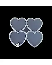 Dörtlü Kalp Magnet Reçine Epoksi Kalıbı 6x7 cm - ÇM4