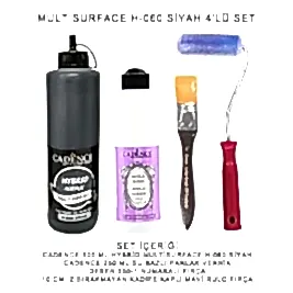 500ML H:060 SİYAH HYBRİD + 250ML PARLAK VERNİK 4'LÜ SET