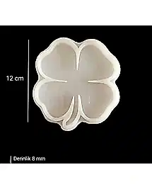 12cm - Yonca Model Bardak Altı Kalıbı - Kod: SN1244