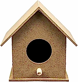 MDF Ahşap Kuş Evi Küçük Boy 13x10 cm